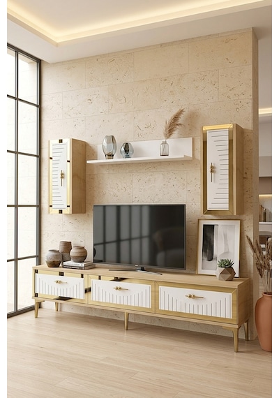 Tvr1801dbg Tuna Tv Ünitesi Takımı Safirmeşe-beyaz-gold 180cm Safirmeşe - Beyaz - Altın Tvr1801dbg Tuna Tv Ünitesi Takımı Safirmeşe-beyaz-gold 180cm Safirmeşe - Beyaz - Altın