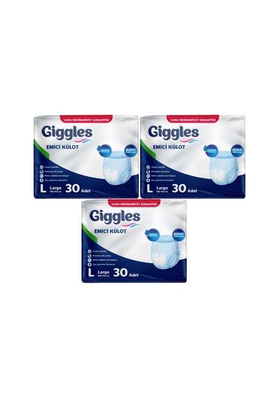 Giggles Hasta Bezi Yetişkin Emici Külot L-büyük 90 Adet 3pk 30 L