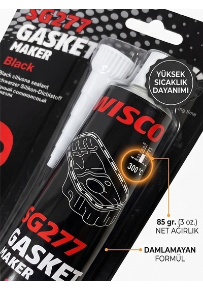 Wisco 300° Isıya Dayanıklı Siyah Sıvı Conta Tüp Silikon 85 G