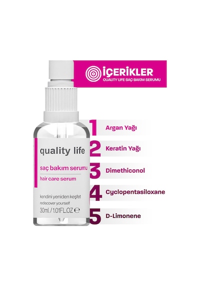 Ql Argan ve Keratin Saç Serumu 30 ML
