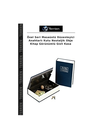 Özel Seri Masaüstü Düzenleyici Anahtarlı Kutu Nostaljik Obje Kitap Görünümlü Gizli Kasa