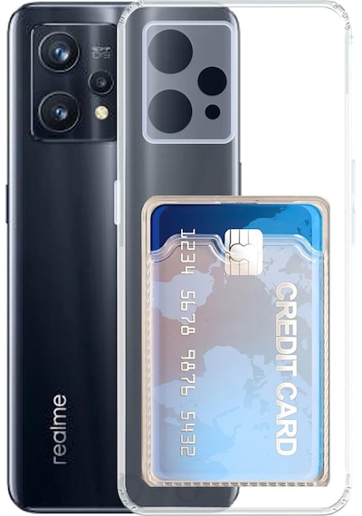 Apsuwa Realme 9 Pro Kamera Korumalı Kartlıklı Setra Şeffaf Silikon Kılıf