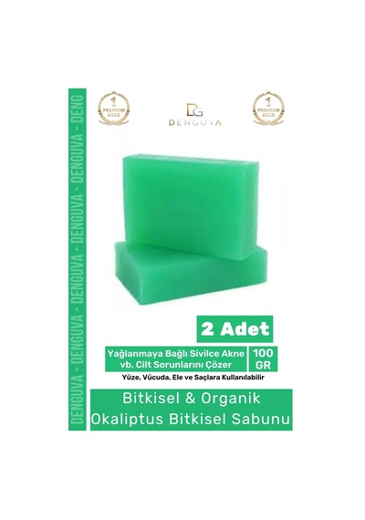 100% Doğal Güzel Kokulu El Yüz Saç Vücut Cilt Onaran Kolajen Etkili Okaliptus Bitkisel Sabun 2 Adet Karışık