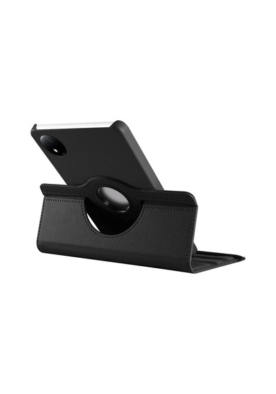 Xiaomi Redmi Pad Se 8.7 İnç 2024 İle Uyumlu Tablet Kılıfı Kapaklı Standlı 360 Dönebilen Tam Koruma Kapak - Siyah