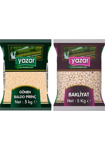 Yazar Gönen Baldo Pirinç 5 KG + Yazar Çumra Fasulye 5 KG