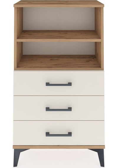 Arges Komodin 2 Raflı 3 Çekmeceli 60x30x106 Çam-aytaşı Atlas Çam