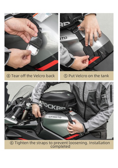 Rockbros 7l Sert Kabuk Hard Shell Bölmeli Motosiklet Tank & Kuyruk Çantası Alüminyum - Siyah