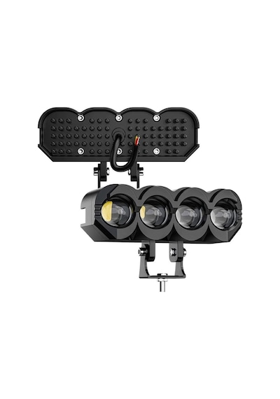 Motosiklet 4 Led Lazer Sis Farı 2 Adet Delici Beyaz Sarı Çift Renk Metal Baykuş Led Işık