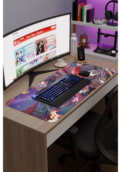 Yun Jin Genshin Impact Anime Oyuncu V3 - 90x40 Xxl Gaming Mouse Pad Fare Altlığı