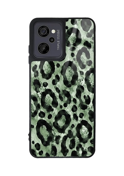 Casper M45 Sage Green Leopar Tasarımlı Glossy Telefon Kılıfı Fıstık Yeşili