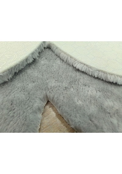 Balat Halı Dekoratif Açık Gri Peluş Yumuşak Papatya Desen Halı Karışık, Çok Renkli