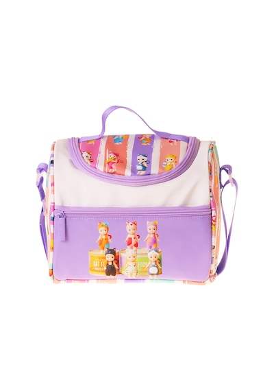 Kaukko Kids Kız Çocuk Cat Life Baskılı Isı Yalıtımlı Okul Beslenme Çantası Mor - Krem - L5314