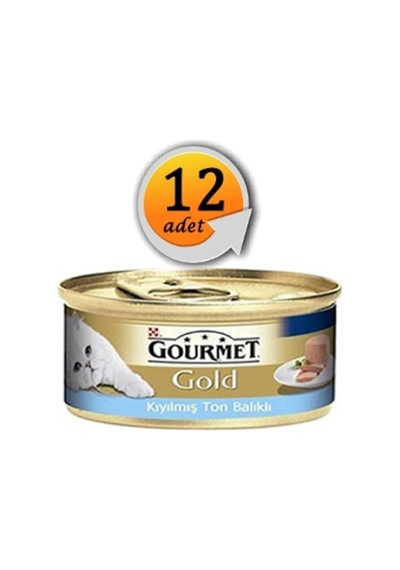 Gold Kıyılmış Ton Balıklı Yaş Kedi Maması, 85g, 12'li Set