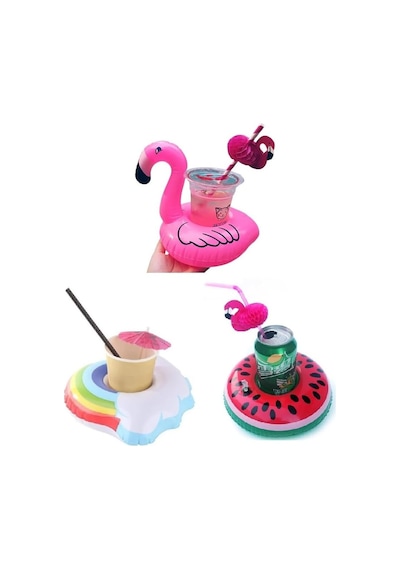3lü Şişme Havuz Deniz Bardak Tutucu Float Bar Seti Standart