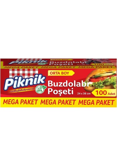 Piknik Gıda Ambalaj Buzdolabı Poşeti Orta-mega 100'lü 1536