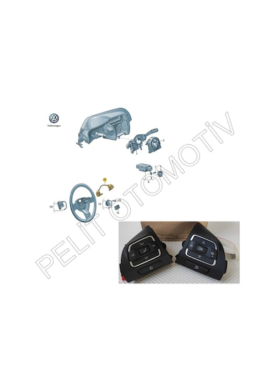 Jetta 2011-2014 Direksiyon Tuş Takımı 5k0998537b