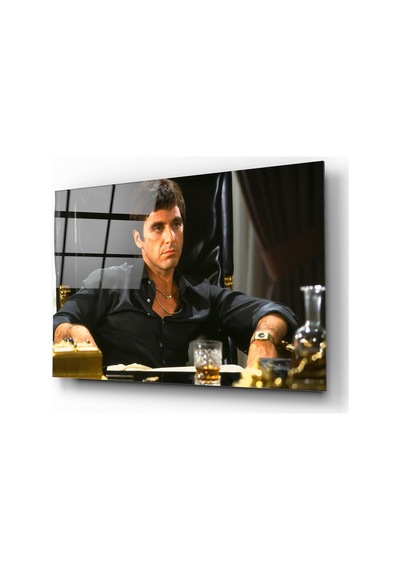 Tony Montana Cam Tablo Şık Duvar Tablosu Solmayan Canlı Renkler Mutfak Ve Yemek Alanı Ev Hediyesi Parlak Cam Yüzey Salon Ve Oturma Odası