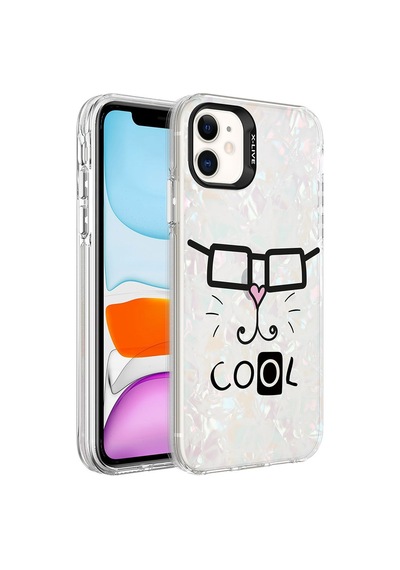 Kilifone - İphone 12 Uyumlu Kılıf Mermer Desenli Koruyucu Marbello Kapak - Beyaz - T27557