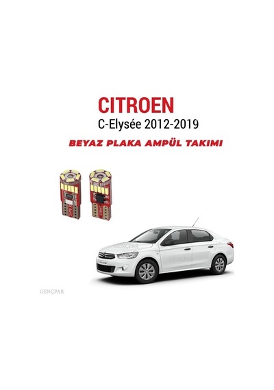 Citroen C-Elysee Plaka Ampül Set Beyaz Arıza Işığı Yakmaz Canbus