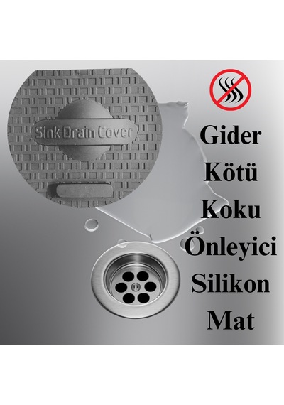Lavabo Kötü Koku Giderici Önleyici Silikon Mat Sızdırmaz Lavabo Tıkacı Lavabo Tıpası Evye Kapağı Siyah