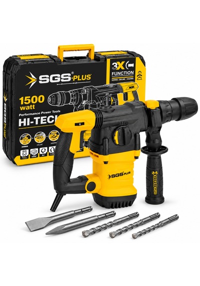 Sgs Plus Hı-tech 1500w 6 Joule Profesyonel Kırıcı Delici Hilti 3 Fonksiyonlu, Sds Plus, 5 Uçlu, Taşıma Çantalı