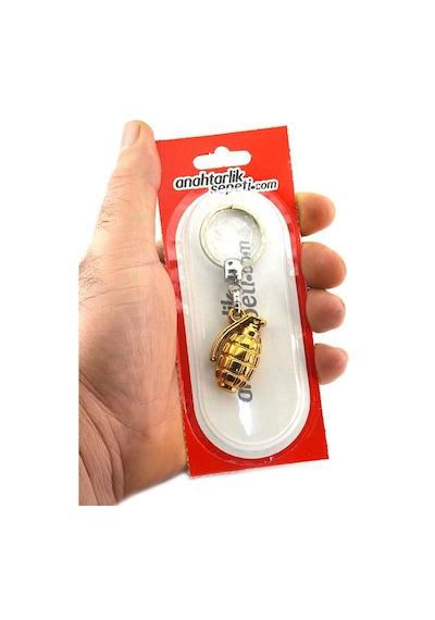 El Bombası Grenade Anahtarlık - Gold Görünümlü