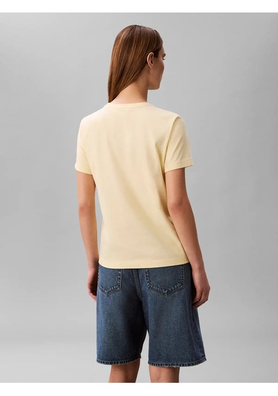 Calvin Klein Ss Monogram Crew Tee, 4my Sarı Kadın T-shirt