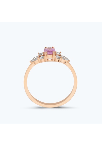 Altınbaş Pırlanta Pembe Safir Oval Yüzük Erm1147ps-14k