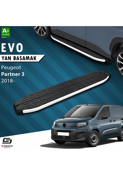 S-dizayn Peugeot Partner 3 Evo Aluminyum Yan Basamak 203 Cm 2018 Üzeri