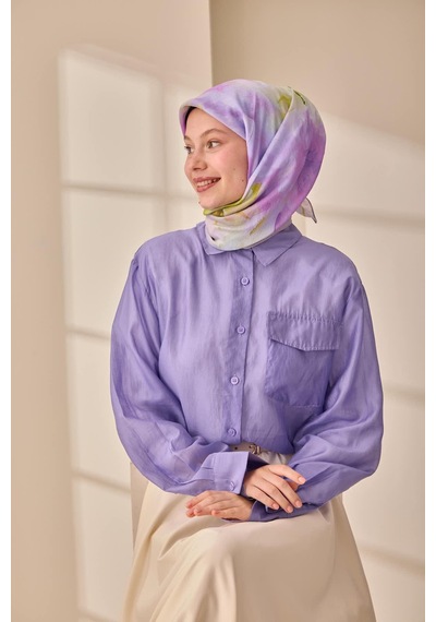 Silk Home Olinda İpek Eşarp 47004-09 Lila, Yeşil, Koyu Yeşil