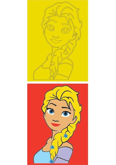 Disney Frozen, 5 Adet Büyük Boy A4, Kız Çocuk Kum Boyama Kartı Seti-red Castle Kb-d-053