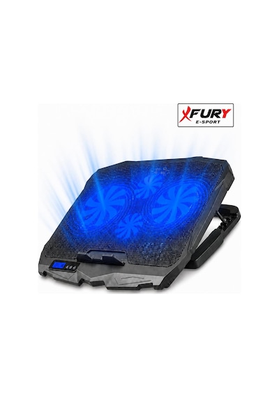 Fury E-sport Laptop Soğutucu 4 Fanlı Lcd Kontrol Panel Ayarlanabilir Dizüstü Bilgisayar Soğutma Fanı