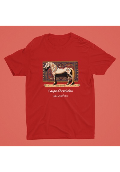 Noıssey Carpet Chronicles - Etnik Tasarımlı Unisex Oversize T-shirt Kırmızı