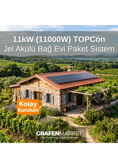 11 Kw 11000w Topcon Bağ Evi Hazır Solar Sistem - Jel Akülü Kolay Kurulum