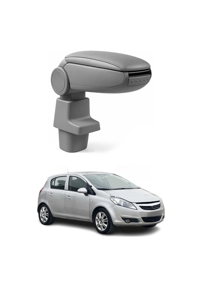 Opel Corsa D 2006-2014 Uyumlu Kolçak Kol Dayama Gri Suni Deri Araca Özel