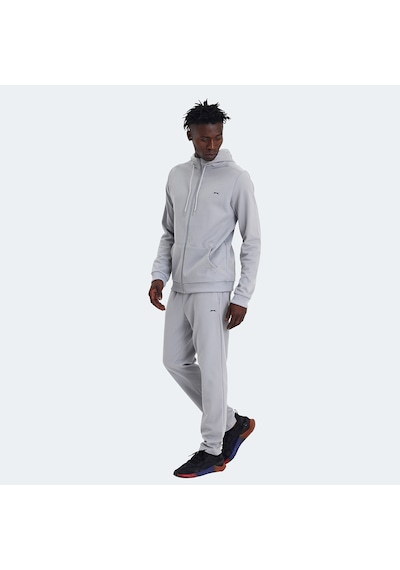 Slazenger RICH Erkek Fermuarlı Kapüşonlu Cepli Gri Eşofman Takımı