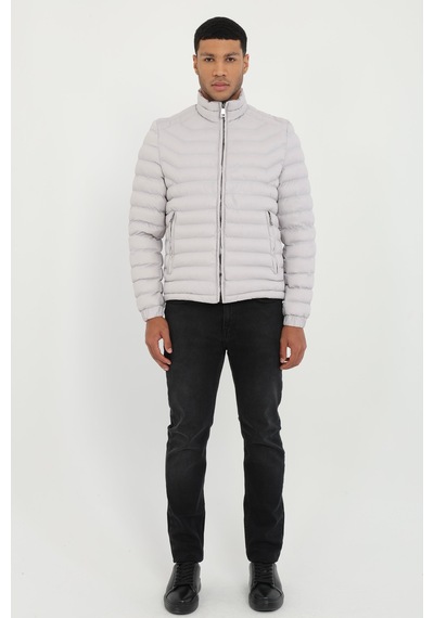 Dufy Taş Kapitone Slim Fit Erkek Mont-25287 Taş