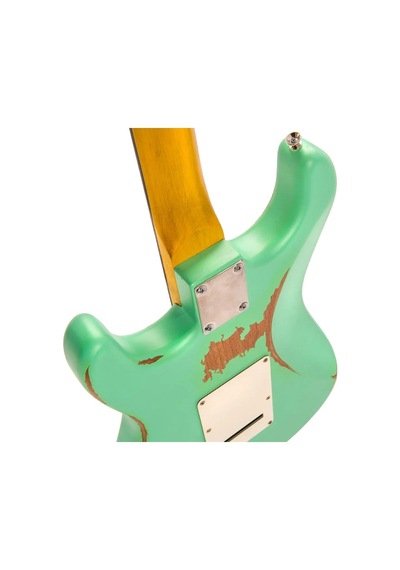 Vintage V6 Icon Elektro Gitar - Distressed Ventura Green