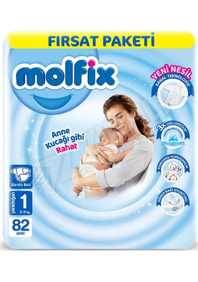 3 Adet Molfix Fırsat Paketi 1 No Yenidoğan 82 Li