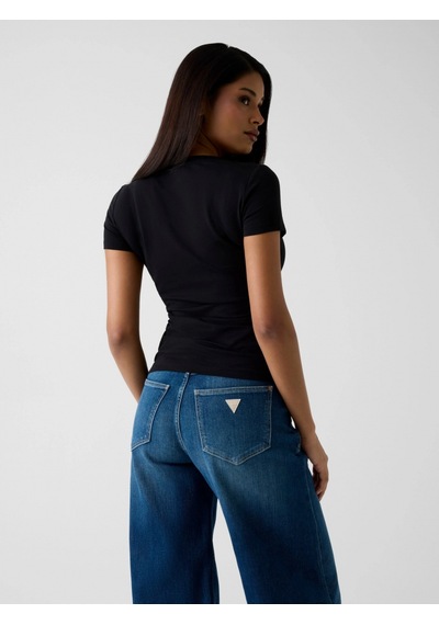 Guess Kısa Kollu Bisiklet Yaka Guess Yazılı Kadın Siyah T-shirt W6rı24j1314-jblk Siyah