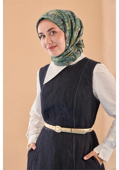 Silk Home Yaz Esintisi Eşarp 150002-26 Patina Yeşili, Yeşil Bej, Petrol Yeşili