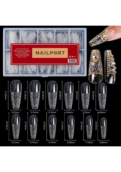 3d Diamond Balerin Dizayn Protez Tırnak Jel Tips Soft Gel Tips Elmas Dizayn 240 Adet