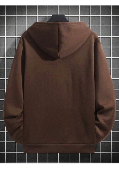 Uyguntarz Unisex Enjoy Cep Baskılı Oversize Sweatshirt Kahverengi