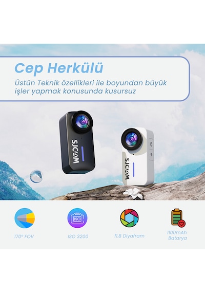 Sjcam C110+ 4k F1.8 20mp 170 Ip65 Mini Aksiyon Kamerası Siyah