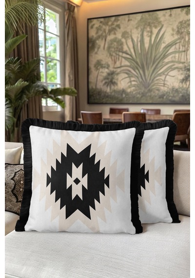 Etnik Geometrik Saçaklı Yastık Kılıfı - Bohem Siyah Krem Modern Püsküllü Kırlent Kılıfı Dumanlı Fırtına Mavisi Etnik Geometrik Saçaklı Yastık Kılıfı - Bohem Siyah Krem Modern Püsküllü Kırlent Kılıfı Dumanlı Fırtına Mavisi