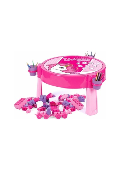 2572 Unıcorn 100 Pcs Bloklu Aktıvıte Masası Montaj Çok Renkli