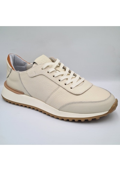 Libero 5144 Kemik Renk Hakiki Deri Erkek Günlük Casual Sneaker Kemik