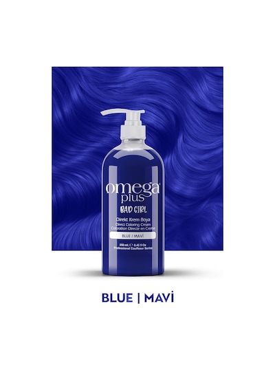 Omega Plus Bad Girl Mavi Amonyaksız Renkli Saç Boyası 250ml
