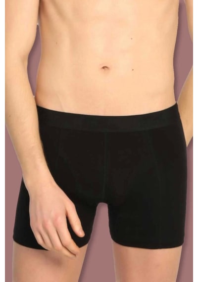 Erkek Siyah 6'lı Paket Elastan Streç Boxer Siyah