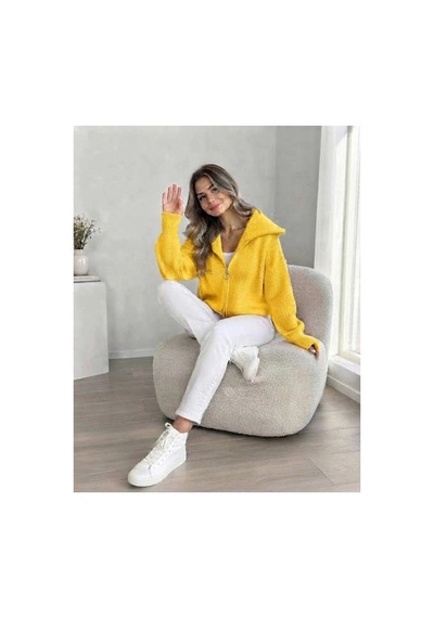 Flex Fashıon Kadın Esnek Örgü Fermuarlı Devrik Yaka Yumoş Triko Hırka Sarı - 760178304 Sarı - 760178304 Sarı Flex Fashıon Kadın Esnek Örgü Fermuarlı Devrik Yaka Yumoş Triko Hırka Sarı - 760178304 Sarı - 760178304 Sarı